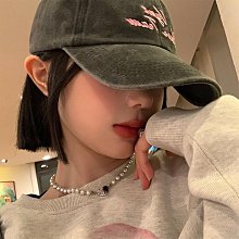 帽子 棒球帽 鴨舌帽 男女款 大頭圍 薄荷綠字母刺繡棒球帽女韓版破洞寬帽檐鴨舌帽顯臉小遮陽帽子大臉 歷史價格詳細信息