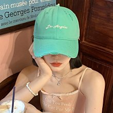 帽子 棒球帽 鴨舌帽 男女款 大頭圍 薄荷綠字母刺繡棒球帽女韓版破洞寬帽檐鴨舌帽顯臉小遮陽帽子大臉 價格比較,價格查詢,歷史價格詳細信息