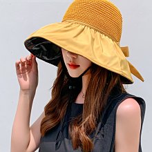 夏季黑膠蝴蝶結防晒遮陽帽草帽鏤空紫外線防風遮臉晒太陽漁夫帽-時尚女裝 歷史價格詳細信息