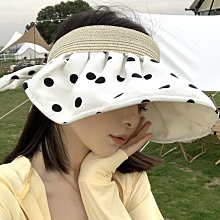 防曬帽女防紫外線夏季加寬大帽簷空頂太陽帽騎車風吹不翻遮陽帽子 歷史價格詳細信息