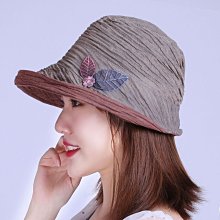 春夏褶皺輕薄款漁夫帽子女媽媽款防曬優雅遮陽帽可摺疊出遊度假帽 歷史價格詳細信息