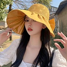 蝴蝶結大沿漁夫帽夏季新款冬季戶外可摺疊防曬帽子女草編遮陽帽潮 歷史價格詳細信息
