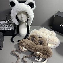 可愛毛絨小熊帽子女款2023新款秋冬季顯臉小毛茸茸加厚保暖雷鋒帽 歷史價格詳細信息