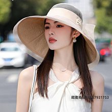 夏季出游遮陽防曬帽大檐防紫外線氣質百搭潮太陽帽子女蝴蝶結草帽韓版日系 歷史價格詳細信息