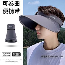 空頂帽UPF50+夏季大帽檐防曬帽女男防紫外線空頂遮陽帽子騎車遮臉太陽帽 歷史價格詳細信息