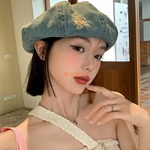 做舊牛仔八角帽子女秋季大頭圍畫家帽顯臉小復古報童帽方圓臉顯瘦 歷史價格詳細信息