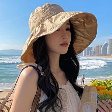 遮陽帽子女夏防紫外線遮臉防曬帽空頂大簷可折曡紮馬尾沙灘太陽帽 歷史價格詳細信息