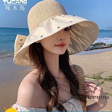 大帽檐遮臉漁夫帽女夏季韓版百搭出遊遮陽帽防曬草編太陽帽子薄款  滿300發貨 歷史價格詳細信息