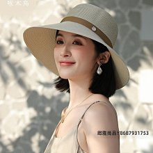 草編漁夫帽子女防曬遮陽帽絲綢蝴蝶結綁帶簡約百搭大頭圍拉菲草帽 歷史價格詳細信息