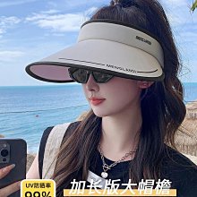 夏季大帽檐防曬帽女沙灘空頂帽騎車遮臉太陽帽uv防紫外線空頂遮陽帽子 （滿300起發） 歷史價格詳細信息