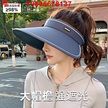防晒帽SUPERWZM空頂防曬帽男款戶外寬檐太陽帽女夏季冰絲防紫外線遮陽帽  现货 歷史價格詳細信息