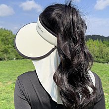 陽防曬帽女2024新款防紫外線面罩騎行夏季空頂太陽帽子-萬物起源 歷史價格詳細信息