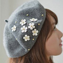 灰色羊毛呢貝雷帽女秋冬2023新款大頭圍顯臉小蓓蕾帽立體畫家帽子 歷史價格詳細信息