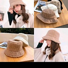 帽子女秋冬季羊羔毛漁夫帽黑色素顏顯臉小水桶帽大臉保暖毛絨盆帽 歷史價格詳細信息