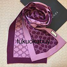 GUCCI GG LOGO 雙面純羊毛圍巾(黑灰) 歷史價格詳細信息