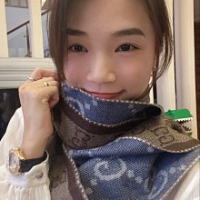 GUCCI GG LOGO 雙面純羊毛圍巾(黑灰) 歷史價格詳細信息