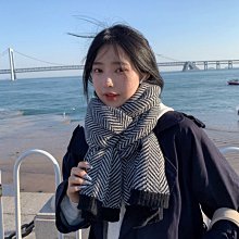 圍巾女冬季韓版針織新款大格子毛線保暖加厚流蘇百搭情侶女士圍脖Mr (滿599元免運) 歷史價格詳細信息