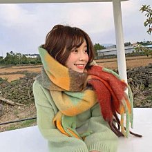 圍巾 披肩 冬季新款仿羊絨流蘇厚圍巾女 空調披肩 韓版條紋加厚保暖圍脖WY040 歷史價格詳細信息