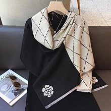 圍巾 披肩 山茶花新款仿真絲絲巾女秋冬時尚洋氣薄款圍巾保暖圍脖兩用披肩女WY040 歷史價格詳細信息