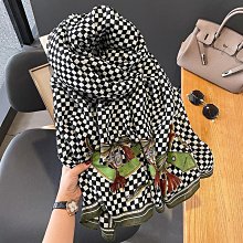 圍巾 披肩 韓版網紅棋牌格時尚仿羊絨圍巾女兩用空調披肩秋冬季保暖格子圍脖WY040 歷史價格詳細信息