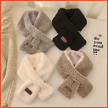 圍巾 秋冬韓版百搭 仿兔毛圍巾 純色交叉 保暖圍脖 毛絨圍巾 韓國熱賣 白色款 歷史價格詳細信息