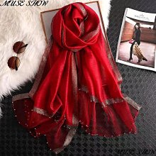 絲巾 真絲絲巾女高端90方巾秋冬桑蠶絲圍巾 雙面斜紋披肩絲巾 歷史價格詳細信息