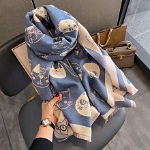 圍巾 披肩 韓版時尚仿羊絨油畫時尚保暖圍巾女季加厚雙面學生圍脖兩用披肩WY040 歷史價格詳細信息