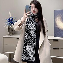 圍巾 披肩 山茶花新款仿真絲絲巾女秋冬時尚洋氣薄款圍巾保暖圍脖兩用披肩女WY040 歷史價格詳細信息