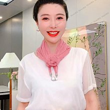 磁扣絲巾項鏈小領巾長條護頸手鏈珍珠鉆球吊墜懶人圍巾女波點拼接【Misaki精品】 歷史價格詳細信息