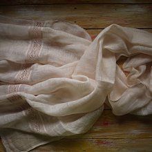 【天然麻紗蕾絲繡花圍巾披肩：柔美蕾絲流蘇-柔膚裸色】100%印度高級亞麻蕾絲 天然輕盈保暖 四季皆宜 流蘇款8色 歷史價格詳細信息