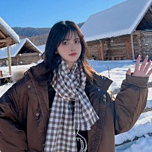 圍巾冬季女款韓版復古綠百搭針織鎖邊圍脖日系氛圍感保暖防寒披肩 歷史價格詳細信息