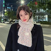 彩虹針織圍巾女秋冬季2024新款加厚保暖披肩韓版學生可愛少女圍脖 歷史價格詳細信息