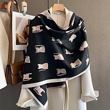 圍巾 披肩 韓版時尚仿羊絨油畫時尚保暖圍巾女季加厚雙面學生圍脖兩用披肩WY040 歷史價格詳細信息