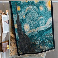 圍巾 披肩 韓版時尚仿羊絨油畫時尚保暖圍巾女季加厚雙面學生圍脖兩用披肩WY040 價格比較,價格查詢,歷史價格詳細信息