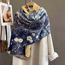圍巾 披肩 韓版新款印花時尚仿羊絨圍巾女冬季百搭學生加厚御寒圍脖兩用披肩WY040 歷史價格詳細信息