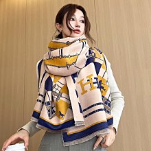 圍巾 披肩 韓版冬季新款H馬車保暖加厚圍巾女 雙面仿羊絨空調房披肩外搭圍脖WY040 歷史價格詳細信息