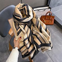 圍巾 披肩 2023新款線條H時尚仿羊絨圍巾女冬季加厚保暖學生圍脖雙面披肩空WY040 歷史價格詳細信息