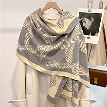 圍巾 披肩 韓版條紋時尚H秋冬仿羊絨圍巾女冬加厚雙面御寒圍脖斗篷披肩外搭WY040 歷史價格詳細信息