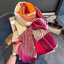 圍巾 披肩 2023新款線條H時尚仿羊絨圍巾女冬季加厚保暖學生圍脖雙面披肩空WY040 價格比較,價格查詢,歷史價格詳細信息