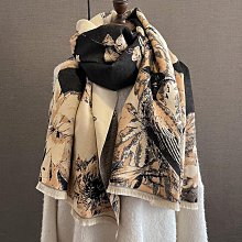 圍巾 披肩 韓版新款印花時尚仿羊絨圍巾女冬季百搭學生加厚御寒圍脖兩用披肩WY040 歷史價格詳細信息