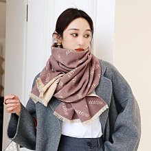 圍巾 披肩 2023歐美氣質秋冬新款字母時尚保暖雙面圍巾女夏空調房披肩仿羊絨WY040 歷史價格詳細信息