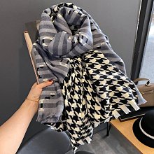 圍巾 披肩 韓版時尚仿羊絨油畫時尚保暖圍巾女季加厚雙面學生圍脖兩用披肩WY040 歷史價格詳細信息