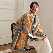 圍巾 披肩 韓版甜美拼色保暖圍巾女 2023大披肩學生仿羊絨冬季圍脖WY040 歷史價格詳細信息