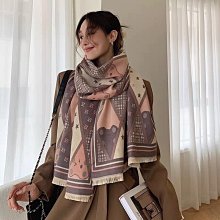 圍巾 披肩 韓版秋冬新款保暖圍巾女時尚字母加厚雙面空調大披肩學生防風圍脖WY040 歷史價格詳細信息