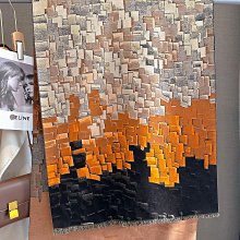 圍巾 披肩 韓版時尚仿羊絨油畫時尚保暖圍巾女季加厚雙面學生圍脖兩用披肩WY040 歷史價格詳細信息