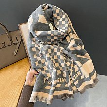 圍巾 披肩 韓版網紅棋牌格時尚仿羊絨圍巾女兩用空調披肩秋冬季保暖格子圍脖WY040 歷史價格詳細信息