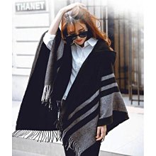 圍巾 披肩 韓版條紋時尚H秋冬仿羊絨圍巾女冬加厚雙面御寒圍脖斗篷披肩外搭WY040 歷史價格詳細信息