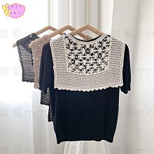 韓國 肩蕾絲衫T  棉麻衫 領短袖 潮流時尚休閒款~下單請註明選購顏色【衣荳小舖】連線超低價 歷史價格詳細信息