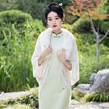 旗袍披肩紅色小坎肩薄款外搭春秋斗篷高端針織開衫披風外套女夏季旗袍披肩斗篷-沐雨家居 歷史價格詳細信息