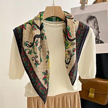 圍巾 披肩 韓版秋冬新款真絲混紡絲巾女刺繡高檔釘珠外搭披肩圍脖圍巾薄款WY040 歷史價格詳細信息